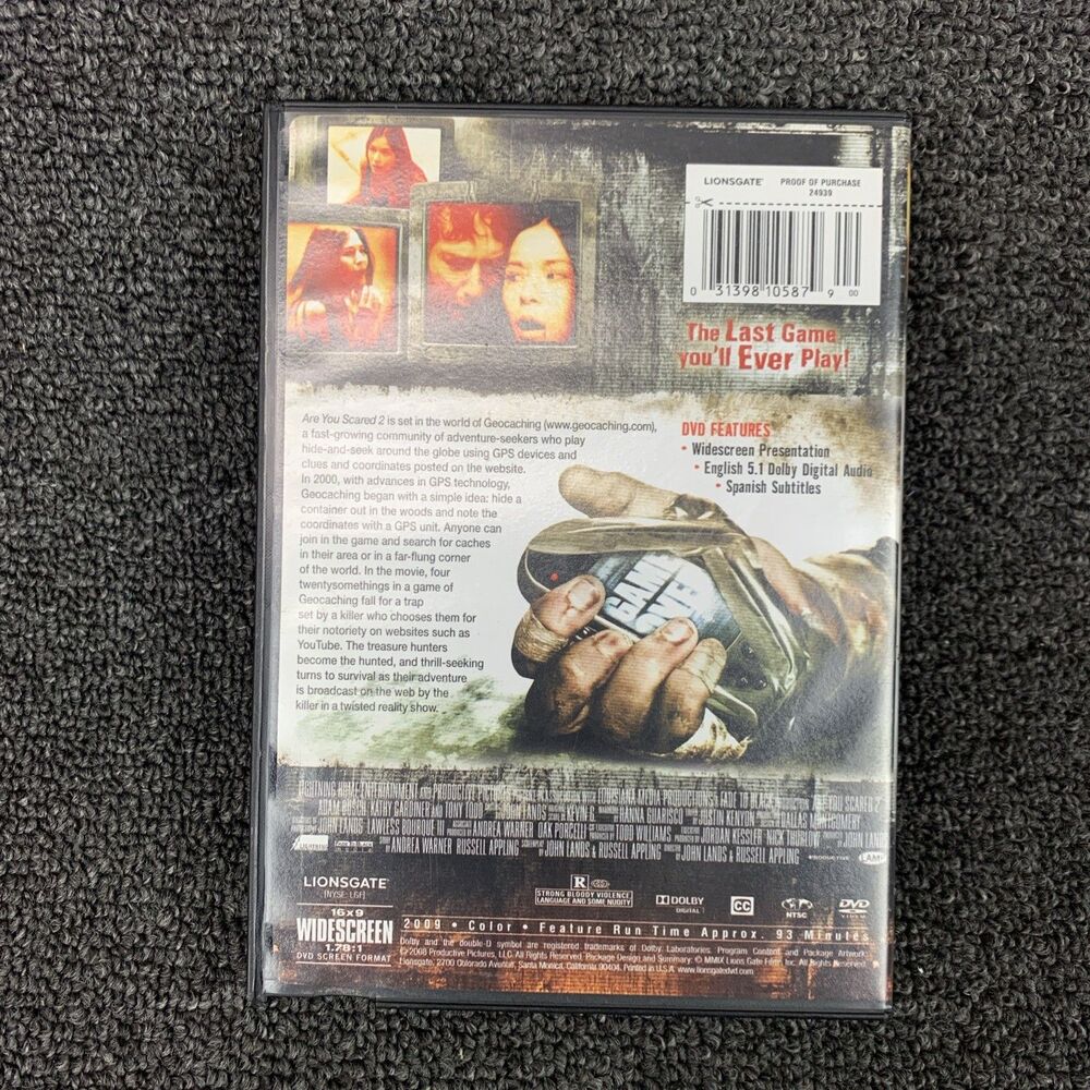 Are You Scared 2 (DVD, 2009) Tony Todd Adam Busch Kathy Gardiner Horror Movie - Picture 2 of 4